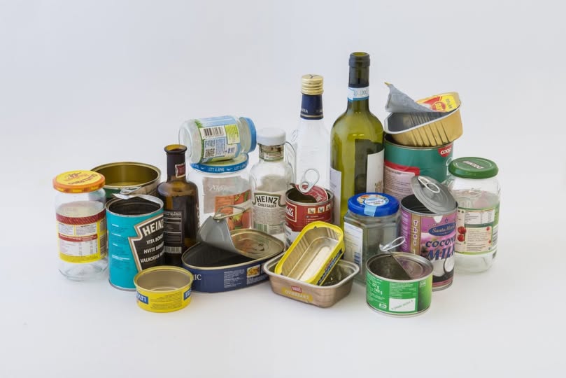 Bilde av glass og hermetikk avfall